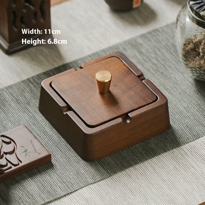 Cendrier design en bois avec couvercle