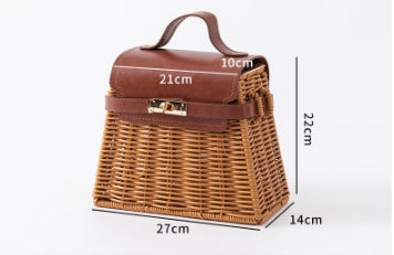 Sac panier en rotin tressé