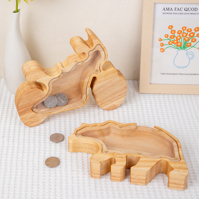 Tirelire en bois – animaux décoratifs