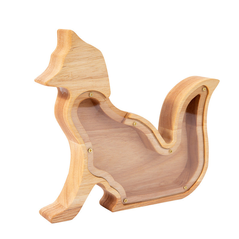 Tirelire en bois – animaux décoratifs