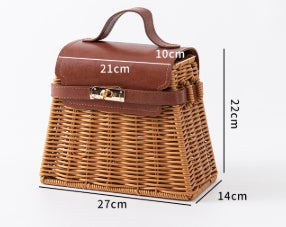 Sac panier en rotin tressé