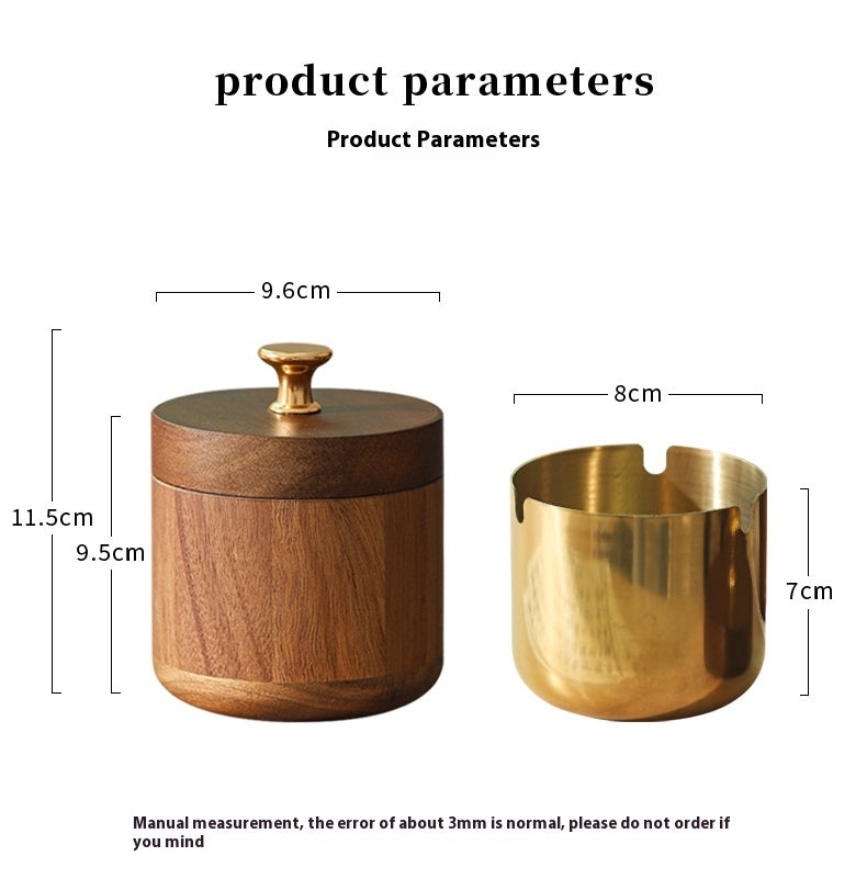 Cendrier design en bois avec couvercle