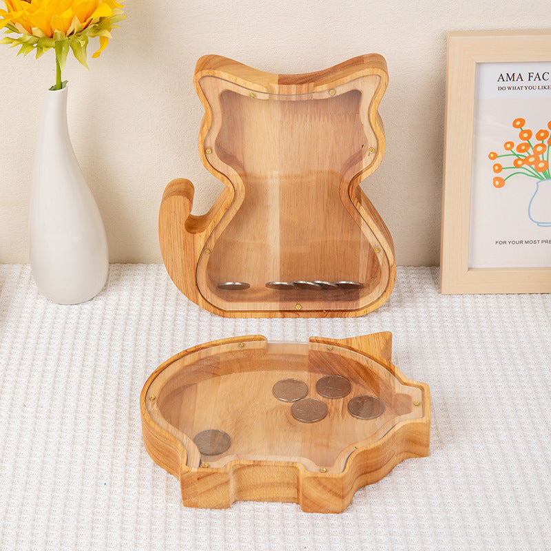 Tirelire en bois – animaux décoratifs